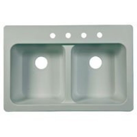 KINDRED KINDRED FTW904BX Kitchen Sink, Top Mounting, Tectonite, White FTW904BX